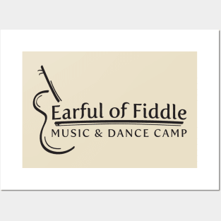 Earful of Fiddle Black Logo Posters and Art